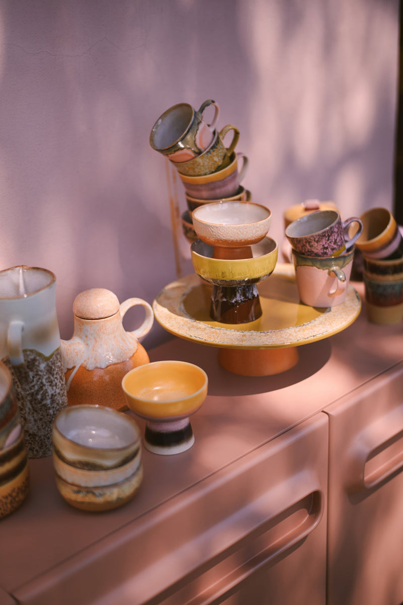 HKLIVING 70s ceramics tapas bowl on base dunes S