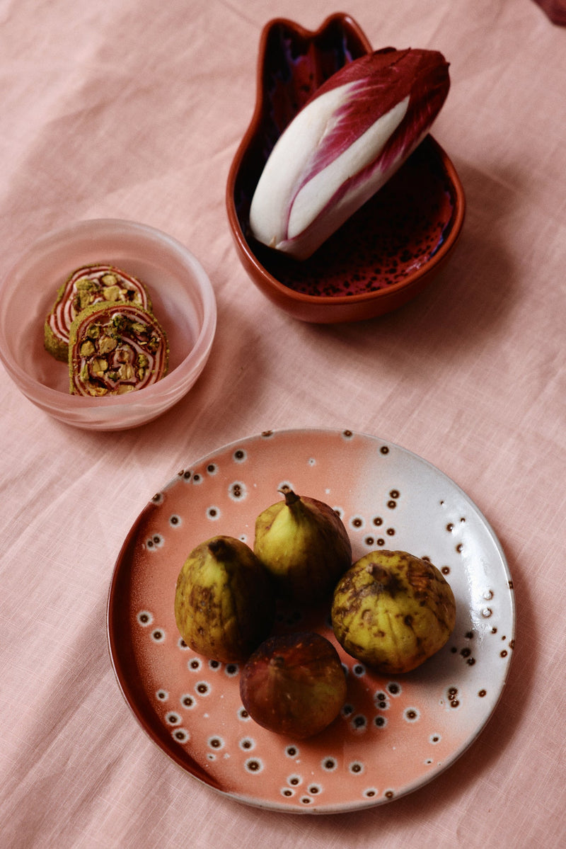 HKLIVING 70s ceramics dessert plates lychee set of 2