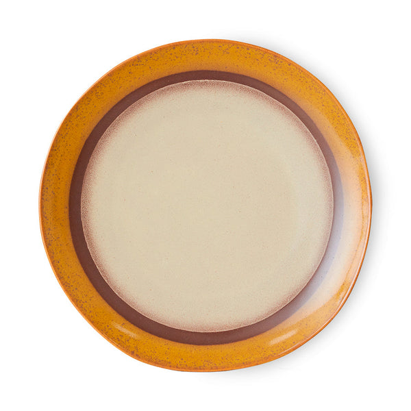 HKLIVING 70s ceramics dinner plates coconut set of 2