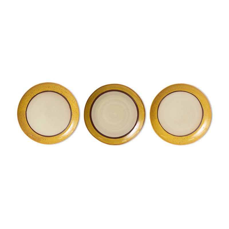 HKLIVING 70s ceramics dinner plates coconut set of 2