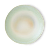 HKLIVING 70s ceramics dinner plates palms set of 2