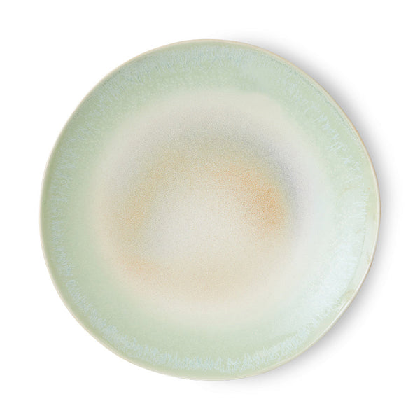 HKLIVING 70s ceramics dinner plates palms set of 2