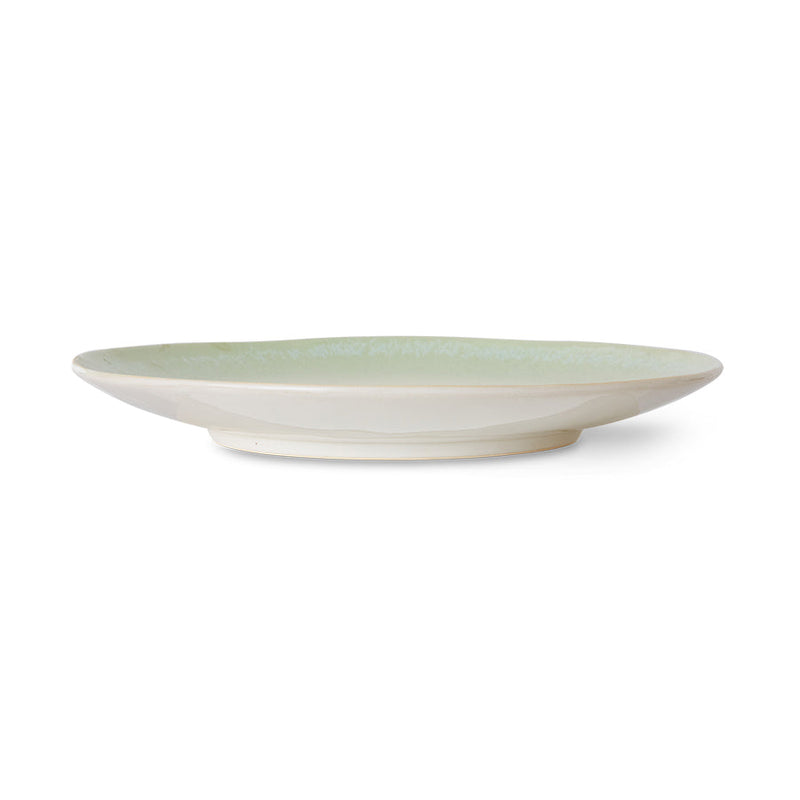 HKLIVING 70s ceramics dinner plates palms set of 2