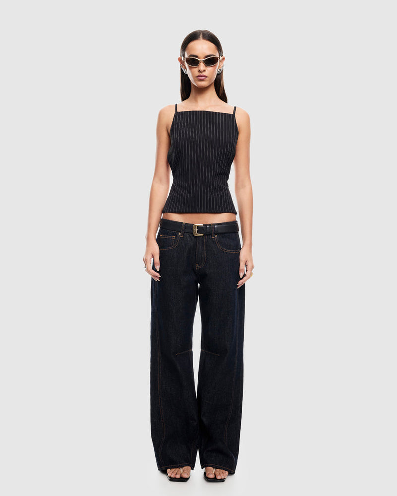 HORIZON TIE TOP - ONYX PINSTRIPE