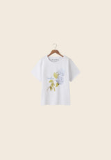 HYDRANGEA BABY TEE - WHITE