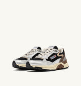 HYPERWAY SNEAKERS IN BLACK AND SILVER LAMINATED LEATHER AND MESH (MAN)