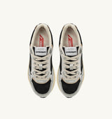 HYPERWAY SNEAKERS IN BLACK AND SILVER LAMINATED LEATHER AND MESH (MAN)