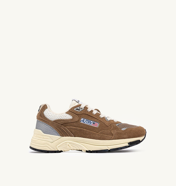 HYPERWAY SNEAKERS IN CIGAR AND SILVER MESH AND SUEDE (MAN)