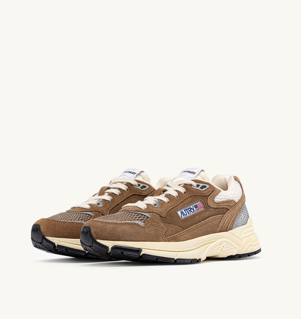 HYPERWAY SNEAKERS IN CIGAR AND SILVER MESH AND SUEDE (MAN)