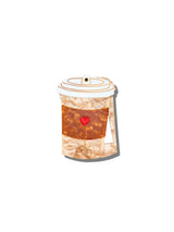 Hand-Painted Heart Coffee Cup Compact Mirror