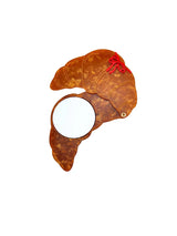 Hand-painted Bow Croissant Compact Mirror
