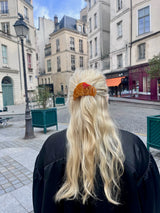 Hand-painted Bow Croissant Lay Down Claw Clip