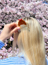 Hand-painted Croissant Bow Pocket Hair Comb