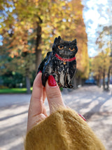 Hand-painted Kawaii Cat Claw Hair Clip - Black