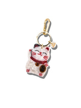 Hand-painted Lucky Cat Bag Charm + Keychain