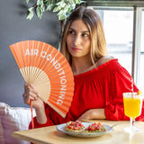 Hand fan "air conditioning" orange