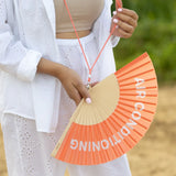 Hand fan "air conditioning" orange