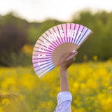 Hand fan "fucking hot" gradient Glow in the dark