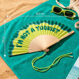 Hand fan "i'm not a tourist"