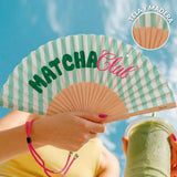 Hand fan "matcha club"