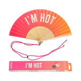 Handfan "I'm hot" pink orange gradient