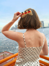 Handpainted Cherry Heart Detangling Widetooth Comb
