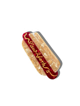 Handpainted NY Hot Dog Acetate Claw Hair Clip