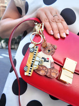Handpainted NY Teddy Bear Bag Charm + Keychain