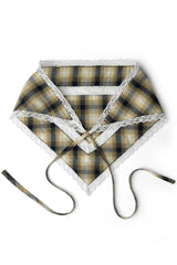 Headband With Lace Detail - Cardamon Check