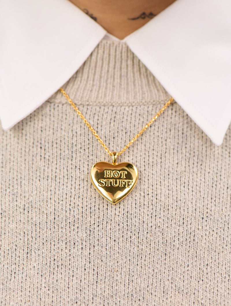 Hello, Hot Stuff Necklace : Gold