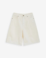 High-waisted long denim bermuda shorts ecru Will
