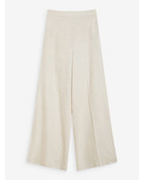 High-waisted straight linen pants with wide legs sable Wesley
