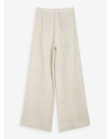 High-waisted straight linen pants with wide legs sable Wesley