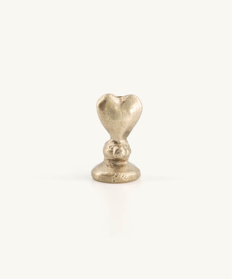 Holly Heart Card Holder Brass