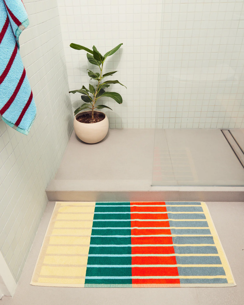 House Stripe Bath Mat - Concrete