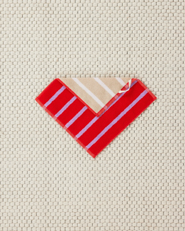 House Stripe Towels - Porcelain Washcloth