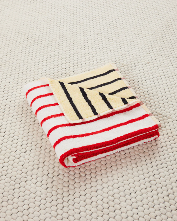 House Stripe Towels - Stucco Bath Towel