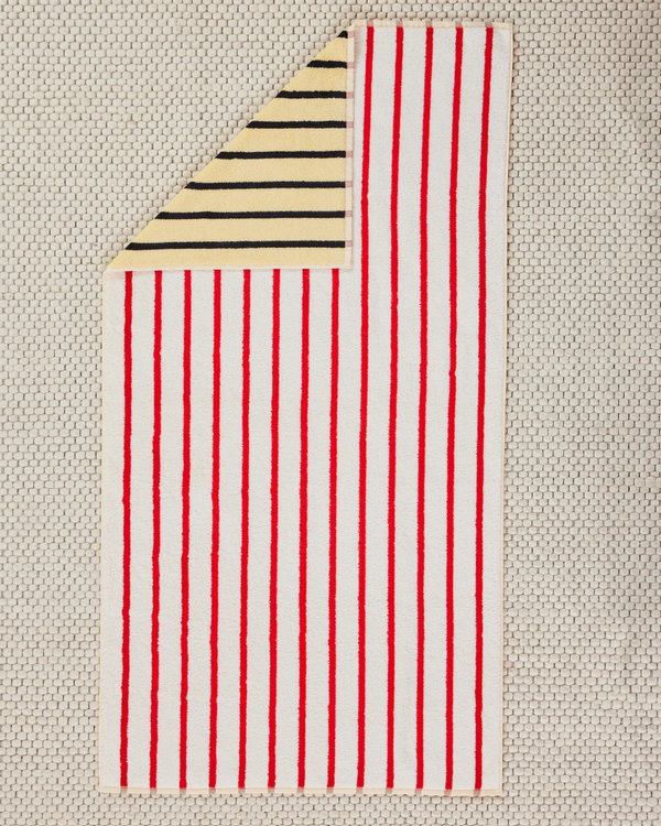 House Stripe Towels - Stucco Bath Towel