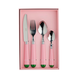 Pink Green Dipped Cutlery Set of 16