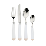 White Beige Cutlery Set of 16