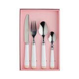 White Beige Cutlery Set of 16