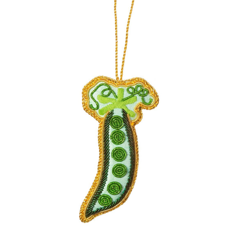 Sass and Belle Peapod Zari Embroidery Decoration Green