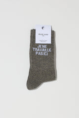 JE NE TRAVAILLE PA ICI SOCKS - BLACK GLITTER