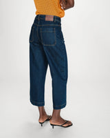 High-waist loose cropped jeans darkblue Joe