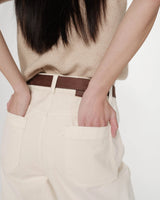 High-waist loose cropped jeans ecru Joe