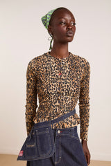 ELLIANA SMOCKED CARDI - LEOPARD