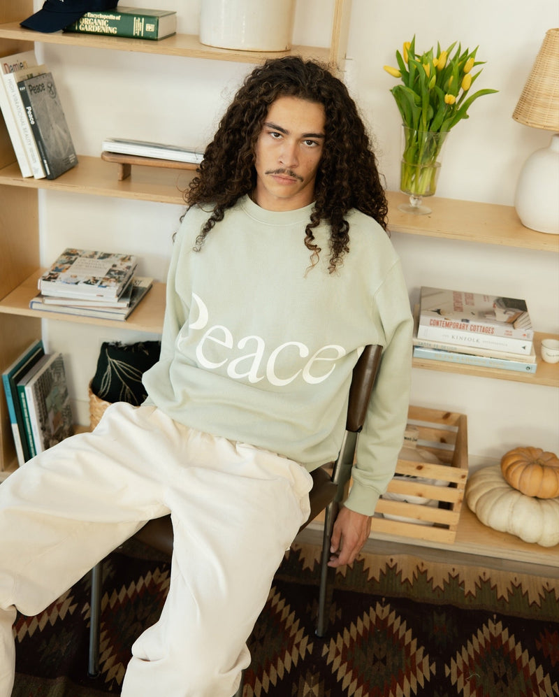 JUMBO WORDMARK CREWNECK - SAGE