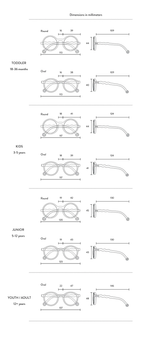 JUNIOR Oval Screen Glasses-Pale green