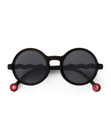 JUNIOR Round Sunglasses-Squid Black