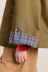 Jerry Crop Trench Coat - Olive